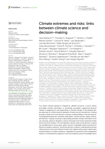 Climate extremes and risks: links between climate science and decision-making