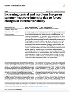 Increasing central and northern European summer heatwave intensity due to forced changes in internal variability